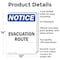 Signmission Evacuation Route, 10 in W x Rectangle, Aluminum OS-2PACK-NS-A-1014-V-12194 - alternate 3